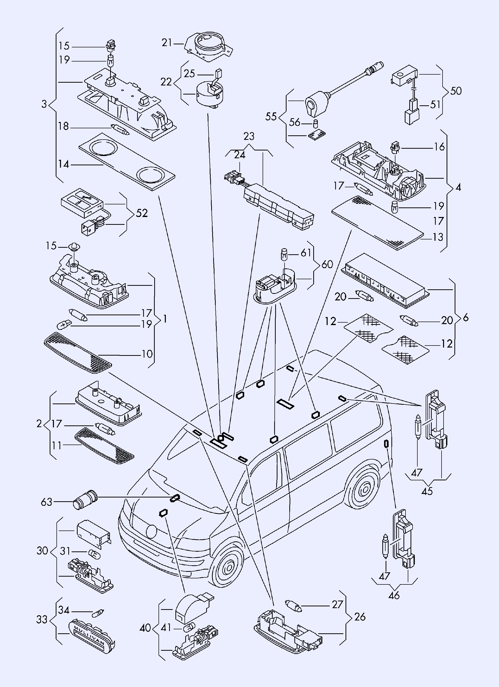 VW Transporter T5 parts diagram